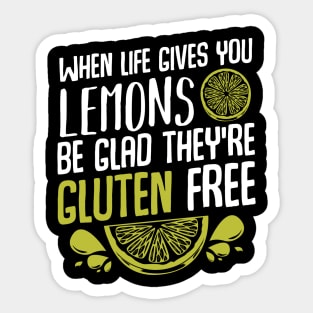 Lemon - Be Glad They're Gluten Free - Funny Quote Yellow Fruit Sticker